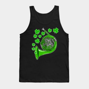 St Patrick's Day 2022 French Horn Player Irish Musician Tank Top